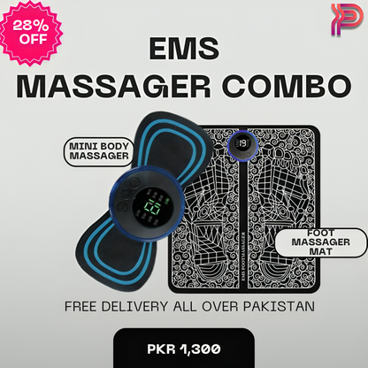 Ems Electric Foot Massager Mat And Mini Body Massager Combo