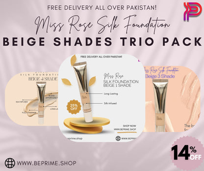 Miss Rose Silk Foundation - Beige Shades Trio Pack