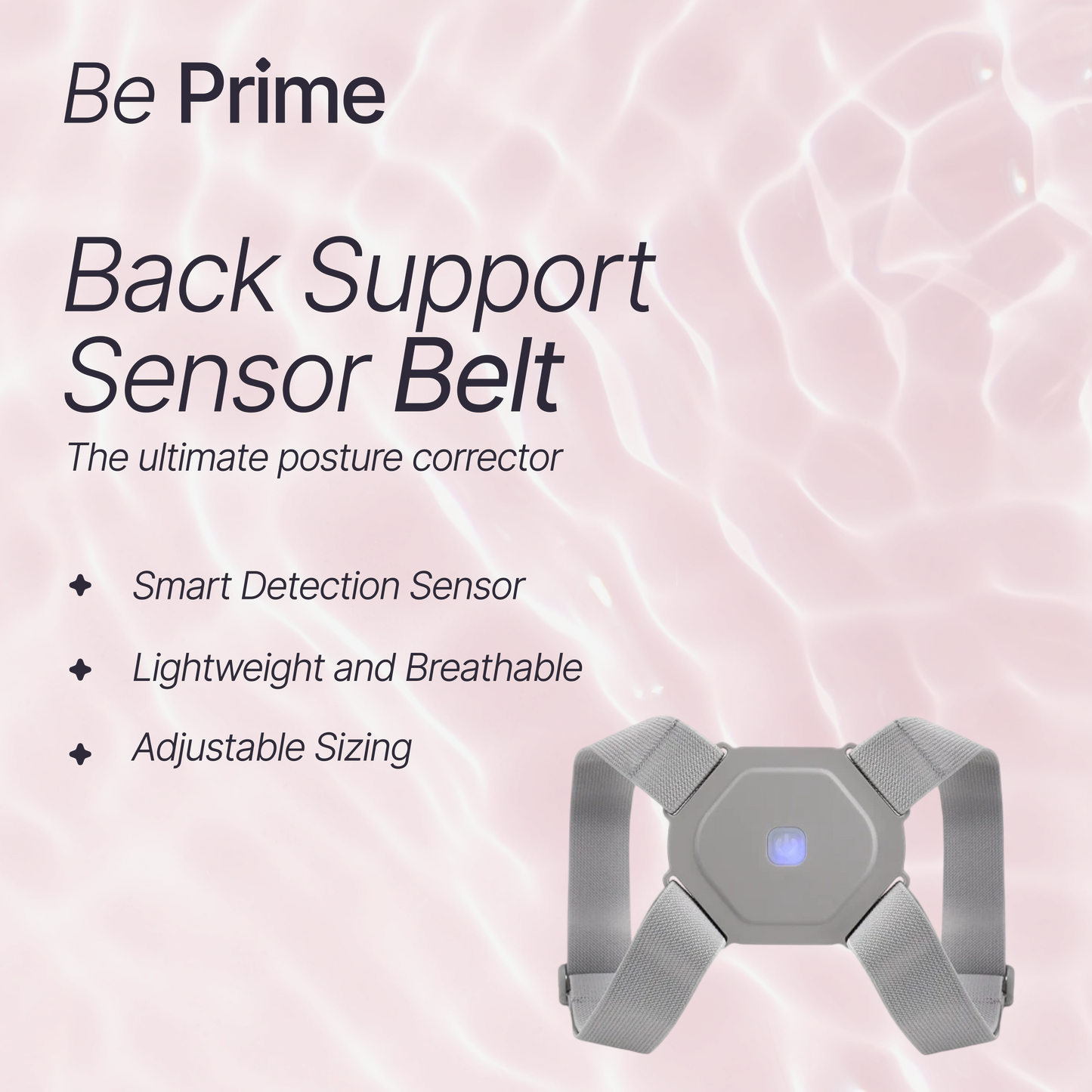 Adjustable Spine Back Support Posture Sensor Belt